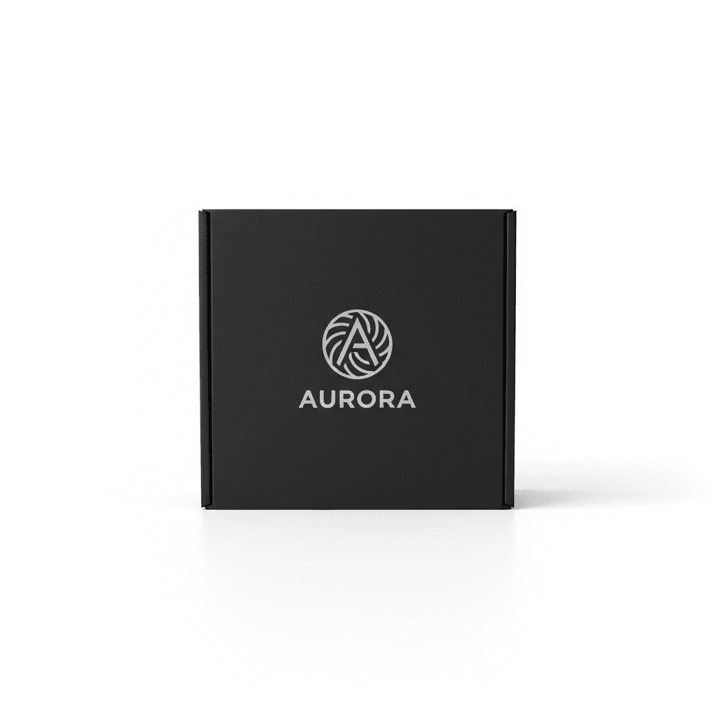 Custom packaging box with logo design in clean product photography